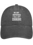 Men's In My Defence I Was Left Unsupervised Funny Graphic Printing Regular Fit Adjustable Denim Hat