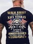 Men's Walk Away This Navy Veteran Has Anger Issues And Serious Dislike For Stupid People Funny Graphic Printing Cotton Casual America Flag Loose T-Shirt