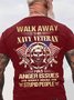 Men's Walk Away This Navy Veteran Has Anger Issues And Serious Dislike For Stupid People Funny Graphic Printing Cotton Casual America Flag Loose T-Shirt