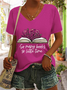 Women's Funny Word So Many Books So Little Time V Neck Casual Loose Cat T-Shirt