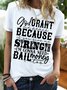 Women's God Crant Me Peace Because If You Give Me Strength I'M Gonna Need Bail Money Too Funny Easter Day Graphic Printing Casual Cotton-Blend Crew Neck Text Letters T-Shirt