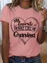 Women's Funny Word Favorite People Call Me Grandma Loose Simple T-Shirt