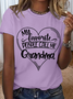 Women's Funny Word Favorite People Call Me Grandma Loose Simple T-Shirt