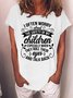 Women’s Funny Mom I Often Worry About The Safety of My Children Cotton Casual Mother's Day T-Shirt