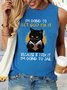 Women's Funny I'm going let god fix it Casual Crew Neck Text Letters Tank Top