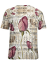 Women's Simple Loose Crew Neck Color Block Floral T-Shirt
