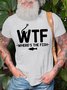 Men's WTF Where's The Fish Funny Graphic Printing Cotton Crew Neck Loose Casual T-Shirt