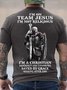 Men's I Am Not Team Jesus I Am Not Religious I Am A Christian Imperfect And Unworthy Saved By Grace Seeking After God Funny Graphic Printing Crew Neck Casual Loose Cotton T-Shirt