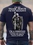Men's I Am Not Team Jesus I Am Not Religious I Am A Christian Imperfect And Unworthy Saved By Grace Seeking After God Funny Graphic Printing Crew Neck Casual Loose Cotton T-Shirt