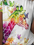 Women‘s Butterfly Giraffe Art Print Crew Neck Casual T-Shirt