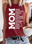 Women's Sublimation Mom Quote Mom Life Mother's Day Letters Casual Crew Neck Tank Top