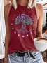Women's Casual Tree Moon Phases Tank Top