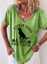 Women's Life Is Good A Dog Makes It Better V Neck Casual T-Shirt