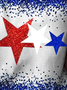 Women's Star Glitter Independence Day Crew Neck Loose T-Shirt