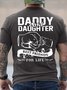 Men's Daddy And Daughter Best Friends For Life Funny Graphic Printing Father's Day Gift Cotton Loose Text Letters Casual T-Shirt