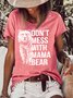 Women's Don't Mess With Mama Bear Funny Graphic Printing Text Letters Casual Cotton-Blend T-Shirt