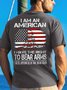 Men's I Am An American I Have The Right To Bear Arms Your Approval Is Not Required Funny Graphic Printing Independence Day Cotton Crew Neck Casual T-Shirt