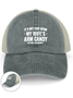 Men‘s Cotton It's Not Easy Being My Wife's Arm Candy but here i am nailin Letters Washed Mesh-back Baseball Cap