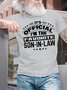 Men's It Is Official I Am The Favorite Son-In-Law Funny Graphic Printing Casual Cotton Text Letters Loose T-Shirt