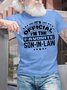 Men's It Is Official I Am The Favorite Son-In-Law Funny Graphic Printing Casual Cotton Text Letters Loose T-Shirt