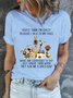 Women's Cotton Dog Lover People think I’m Crazy Because I Talk To My Dogs Casual T-Shirt