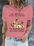 Women's Cotton Dog Lover People think I’m Crazy Because I Talk To My Dogs Casual T-Shirt
