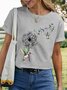 Women's Bird Hummingbird Dandelion Flowers Casual T-Shirt