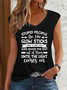 Women's Funny Word Stupid People Are Like Glow Sticks V Neck Regular Fit Tank Top