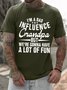 Men's Funny I Am A Bad Influence Grandpa But We Are Gonna Have A Lot Of Fun Graphic Printing Crew Neck Casual Cotton Text Letters T-Shirt