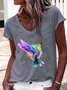 Women's Casual Bird V Neck T-Shirt