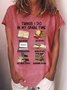 Women's Funny Book Lover Things I Do In My Spare Time Casual Crew Neck T-Shirt