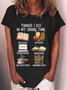 Women's Funny Book Lover Things I Do In My Spare Time Casual Crew Neck T-Shirt