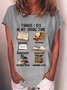 Women's Funny Book Lover Things I Do In My Spare Time Casual Crew Neck T-Shirt