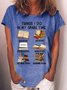 Women's Funny Book Lover Things I Do In My Spare Time Casual Crew Neck T-Shirt