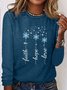 Women's Faith Hope Love Snowflakes Casual Crew Neck Shirt