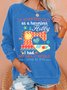 Women's Sewing Lover Tee It Started Out As A Harmless Hobby Quilting Crew Neck Letters Casual Sweatshirt