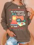 Women's Sewing Lover Tee It Started Out As A Harmless Hobby Quilting Crew Neck Letters Casual Sweatshirt
