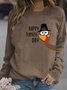 Women's funny Gobble Gobble Thanksgiving Casual Crew Neck Sweatshirt