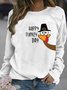 Women's funny Gobble Gobble Thanksgiving Casual Crew Neck Sweatshirt