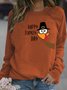 Women's funny Gobble Gobble Thanksgiving Casual Crew Neck Sweatshirt