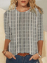 Woman ‘ Casual Regular Fit Crew Neck Color Block Shirt