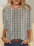Woman ‘ Casual Regular Fit Crew Neck Color Block Shirt