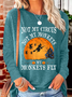 Women's Not My Circus Not My Monkeys Halloween Party Casual Crew Neck Shirt
