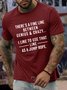 Men’s There's A Fine Line Between Genius & Crazy I Like To Use That Line As A Jump Rope Cotton Casual T-Shirt