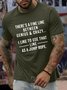 Men’s There's A Fine Line Between Genius & Crazy I Like To Use That Line As A Jump Rope Cotton Casual T-Shirt