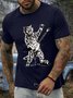 Men’s Rock Cat Animal Casual Crew Neck T-Shirt