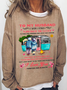Women's Funny Word To My Husband I Wish I Could Turn Back The Clock Text Letters Casual Crew Neck Sweatshirt
