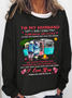 Women's Funny Word To My Husband I Wish I Could Turn Back The Clock Text Letters Casual Crew Neck Sweatshirt