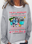 Women's Funny Word To My Husband I Wish I Could Turn Back The Clock Text Letters Casual Crew Neck Sweatshirt
