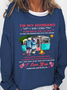 Women's Funny Word To My Husband I Wish I Could Turn Back The Clock Text Letters Casual Crew Neck Sweatshirt